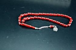 ATEŞ KEHRİBARI GÜMÜŞ PÜSKÜLLÜ  TESBİH ORJİNAL SIFIR (ISIMSIZ RAF