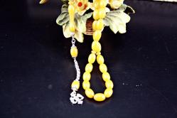 ATEŞ KEHRİBARI GÜMÜŞ PÜSKÜLLÜ  TESBİH ORJİNAL SIFIR (ISIMSIZ RAF