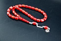 ATEŞ KEHRİBARI GÜMÜŞ PÜSKÜLLÜ  TESBİH ORJİNAL SIFIR (ISIMSIZ RAF