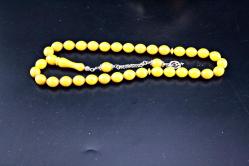 ATEŞ KEHRİBARI GÜMÜŞ PÜSKÜLLÜ  TESBİH ORJİNAL SIFIR (ISIMSIZ RAF