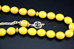 ATEŞ KEHRİBARI GÜMÜŞ PÜSKÜLLÜ  TESBİH ORJİNAL SIFIR (ISIMSIZ RAF