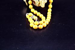 ATEŞ KEHRİBARI GÜMÜŞ PÜSKÜLLÜ  TESBİH ORJİNAL SIFIR (ISIMSIZ RAF