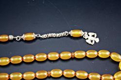 ATEŞ KEHRİBARI GÜMÜŞ PÜSKÜLLÜ  TESBİH ORJİNAL SIFIR (ISIMSIZ RAF