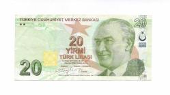 9.EMİSYON 20 LİRA KAĞIT PARA F 001 DÜŞÜK SERİ ÇÇT KIRIKLIKLAR MEVCUTTUR GÖRSELDEKİ ÜRÜN / 173