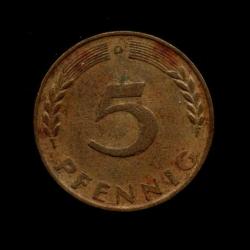 ALMANYA (1950) 5 Pfennig (G)