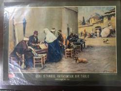 Hayat Dergisi Posteri Renkli Yağlı Boya Tablo Resmi  Eski İstanbul Hayatından Bir Tablo (Fausto Zonaro- 1854-1929) 34x49,5 cm Resmin Aslı Reşit Saffet Atabinen’in koleksiyonundadır.