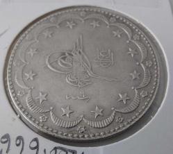 REŞAT 1327-9 GÜMÜŞ 20 KURUŞ OSMANLI SULTAN V.MEHMET DÖNEMİ ORİJİNAL 1K2HH1 ÇİL-ÇİLALTI ÇOK NADİRDİR