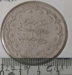 REŞAT 1327-9 GÜMÜŞ 20 KURUŞ OSMANLI SULTAN V.MEHMET DÖNEMİ ORİJİNAL 1SS2EE ÇİL ÇOK NADİRDİR