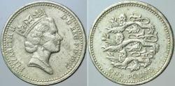 Efemera - BÜYÜK BRİTANYA 1 POUND 1997. ESKİ KALIN TİP. İNGİLTERE ARMALI. KRALİÇE II. ELİZABETH. - kitantik - kitaLog