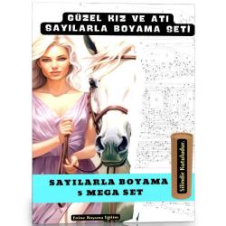 Sayılarla Boyama Tablo Seti (Güzel Kız ve Atı)
