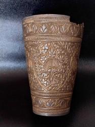 OSMANLI DÖNEMİ ORİJİNAL HİCAZ İŞİ ZEMZEM,  ŞERBET BARDAĞI..ALTIN VERMEY SIVAMA, AĞIZ KISMINDA ZAMANIN YORGUNLUĞU İLE KIRIK/EKSİK VAR, KOLEKSIYON DEĞERİ YUKSEK, NADİR BİR ÜRÜNDÜR..