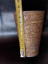 OSMANLI DÖNEMİ ORİJİNAL HİCAZ İŞİ ZEMZEM,  ŞERBET BARDAĞI..ALTIN VERMEY SIVAMA, AĞIZ KISMINDA ZAMANIN YORGUNLUĞU İLE KIRIK/EKSİK VAR, KOLEKSIYON DEĞERİ YUKSEK, NADİR BİR ÜRÜNDÜR..