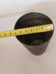 OSMANLI DÖNEMİ AYETLER YAZILI PATİNESİNİ ALMIŞ, ORİJİNAL HİCAZ İŞİ ZEMZEM,  ŞERBET BARDAĞI.EL İŞÇİLİĞİNİN EN GÜZELİ, KOLEKSIYON DEĞERİ YUKSEK, NADİR BİR ÜRÜNDÜR..