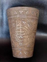 OSMANLI DÖNEMİ ORİJİNAL HİCAZ İŞİ ZEMZEM,  ŞERBET BARDAĞI, EL İŞÇİLİĞİNİN ZİRVESİ, GÖRSELLERİ ÇOK GÜZEL, KOLEKSIYON DEĞERİ YÜKSEK, NADİR BİR ÜRÜN..