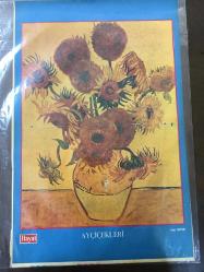 Hayat Dergisi Posteri Renkli Yağlı Boya Tablo Ay Çicekleri Van Gogh 31x47 cm