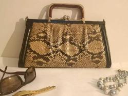 İtalyan Yılan Derisi Çanta 1950ler