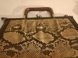 İtalyan Yılan Derisi Çanta 1950ler