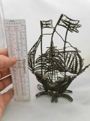 Antika gümüş, telkari işçilikli gemi