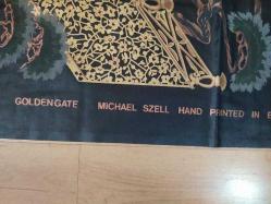 P79---MICHAEL SZELL DESINGNS LONDRA EL BASKI KUMAŞ-SEHPA ÖRTÜSÜ VEYA BAŞKA AMACA UYGUN