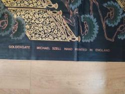 P79---MICHAEL SZELL DESINGNS LONDRA EL BASKI KUMAŞ-SEHPA ÖRTÜSÜ VEYA BAŞKA AMACA UYGUN