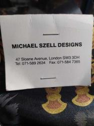 P79---MICHAEL SZELL DESINGNS LONDRA EL BASKI KUMAŞ-SEHPA ÖRTÜSÜ VEYA BAŞKA AMACA UYGUN