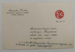 Efemera - Alparslan Türkeş Bayram Tebrik Kartı - kitantik - kitaLog