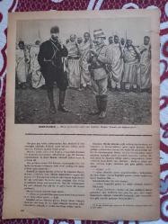 Fotoğraflarla Gazi Mustafa Kemal Atatürk Afrika çöllerinde bedeviler ile 24*34cm kitap sayfası kupürü