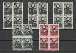 1957 SÜRŞARJLI RESMİ SERİ 4'LÜ BLOK MNH