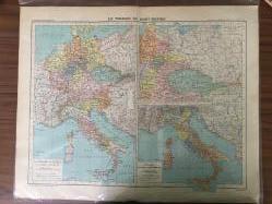 Le Terrain  Du Saint Empire Atlas de Geographie Historique 23.Kroki, Avrupa Haritası Polonya, Fransa 38x 47cm