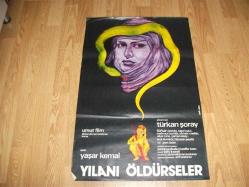 DÖNEMİNDEN ORJİNAL FİLM AFİŞİ - YILANI ÖLDÜRSELER - TÜRKAN ŞORAY - TALAT BULUT
