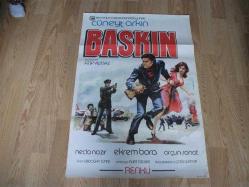 DÖNEMİNDEN ORJİNAL FİLM AFİŞİ - BASKIN - CÜNEYT ARKIN - NECLA NAZIR