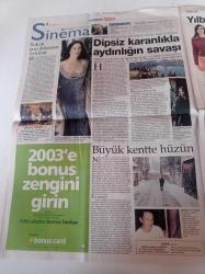 Sabah Cumartesi Gazetesi - 21 Aralık 2002 - Rapçi Eminem- Levent Yüksel Türkan Şoray'a Hep Aşıktım - Cihangir Cumhuriyeti - Eski Bir İstanbul Meyhanesi - Laço Tayfanın İmza Günü - Üsküdarda Benim Atelyem Seramik Atölyesi - David Bowie - Kardeş Türküler - Avrupa'daki Genç Seslerimiz