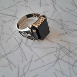 Kenarı Tuğralı Gümüş Yüzük