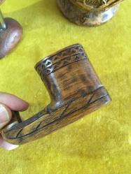 Avrupa ürünü Vintage 2 adet Ağaç oyma dekoratif obje