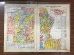 Harita Atlas Classique Region de L’ouest Bassın Aquitain Pyrenees 56 ve 57. Kroki ve Alpes Jura Sillion Rhodanien, Region Mediterraneennee 58 ve 55. Kroki 44x32 cm