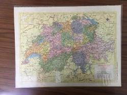 Harita Avusturya, Çekoslovokya ve Maceristan Budapeşte, ve İsviçre. 24x31,5 cm