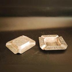 Gümüş Kaplama Kare Kül Tablası Çifti