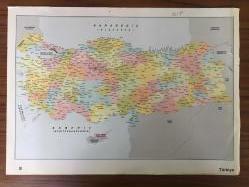 Harita Türkiye Karadeniz, Akdeniz, Marmara Denizi, İstanbul, Ankara, Malatya, Sivas, Diyarbakır, Şanlıurfa, 26x36,5 cm