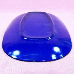 VINTAGE AVRUPA FRANCE KOBALT RENKLİ BÜYÜK OVAL CAM TABAK