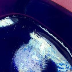 VINTAGE AVRUPA FRANCE KOBALT RENKLİ BÜYÜK OVAL CAM TABAK