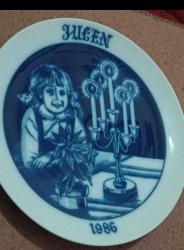 LOT.6 » Noel Porselen Tabağı HACKEFORS Jultallrik 1986, İsveç Tabağı Julen, Ragnar Carlsson,