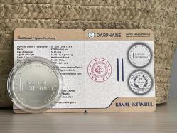 Efemera - 2021 - Kanal İstanbul Darphane Sertifikalı Gümüş Hatıra Para - kitantik - kitaLog