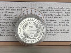 2021 - Kanal İstanbul Darphane Sertifikalı Gümüş Hatıra Para