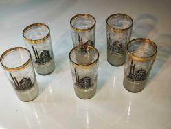 3184-ESKİLERDEN DOLMABAHÇE CAMİ RESİMLİ 6 AD LİMONATA BARDAĞI