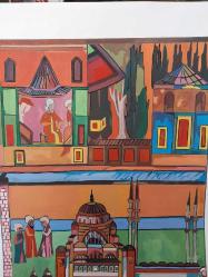 MİNYATÜR,  USTA İŞİ OZEL KAĞIDA ÇİZİM MİNYATÜR , DEKORASYON AMAÇLI,  EVINIZE, OFISINIZE DEĞER KATACAK GÜZELLİKTE MİNYATÜR.. 32 x 49 cm