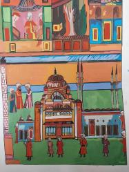 MİNYATÜR,  USTA İŞİ OZEL KAĞIDA ÇİZİM MİNYATÜR , DEKORASYON AMAÇLI,  EVINIZE, OFISINIZE DEĞER KATACAK GÜZELLİKTE MİNYATÜR.. 32 x 49 cm