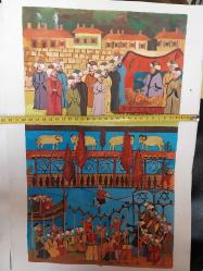 MİNYATÜR,  USTA İŞİ OZEL KAĞIDA ÇİZİM MİNYATÜR , DEKORASYON AMAÇLI,  EVINIZE, OFISINIZE DEĞER KATACAK GÜZELLİKTE MİNYATÜR.. 29 x 42 cm