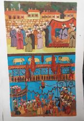 MİNYATÜR,  USTA İŞİ OZEL KAĞIDA ÇİZİM MİNYATÜR , DEKORASYON AMAÇLI,  EVINIZE, OFISINIZE DEĞER KATACAK GÜZELLİKTE MİNYATÜR.. 29 x 42 cm