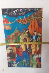 MİNYATÜR,  USTA İŞİ OZEL KAĞIDA ÇİZİM MİNYATÜR , DEKORASYON AMAÇLI,  EVINIZE, OFISINIZE DEĞER KATACAK GÜZELLİKTE MİNYATÜR.. 32 x 49 cm