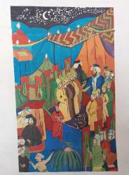 MİNYATÜR,  USTA İŞİ OZEL KAĞIDA ÇİZİM MİNYATÜR , DEKORASYON AMAÇLI,  EVINIZE, OFISINIZE DEĞER KATACAK GÜZELLİKTE MİNYATÜR.. 32 x 49 cm